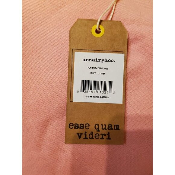 Mcnairy&co Cuffed Sweatpants Womens sz L Multicolor Spring Streetwear Heavy NWT - Picture 4 of 11